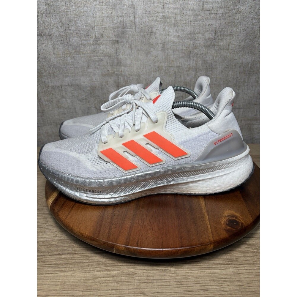 SAMPLE adidas UltraBoost 5 Size 9 Men's Running Shoes White Solar Red ID8818